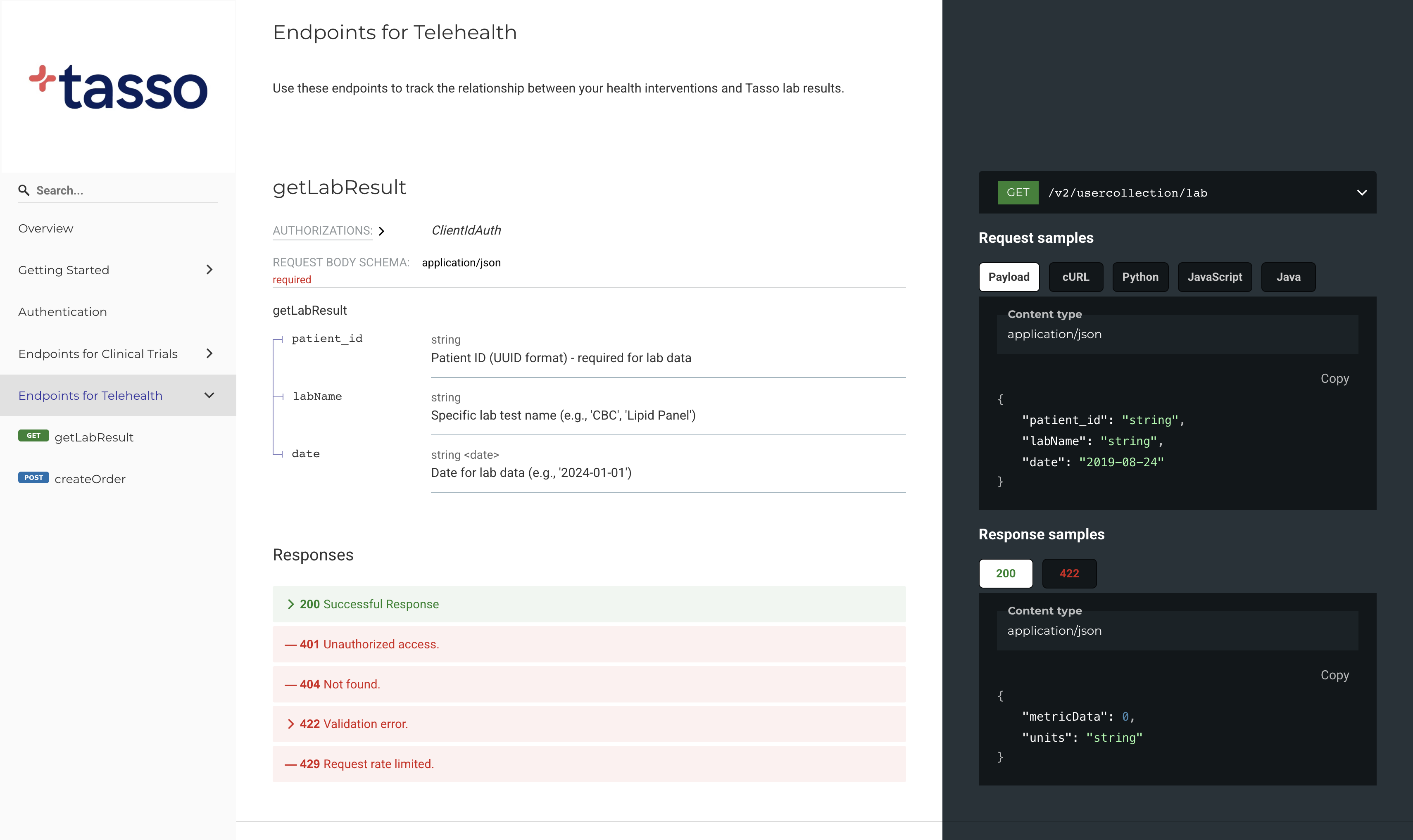 Analysis API endpoint